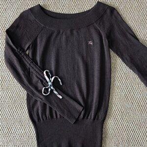 Burberry Blue label Off-Shoulder Sweater with Bow Detail | Size 38